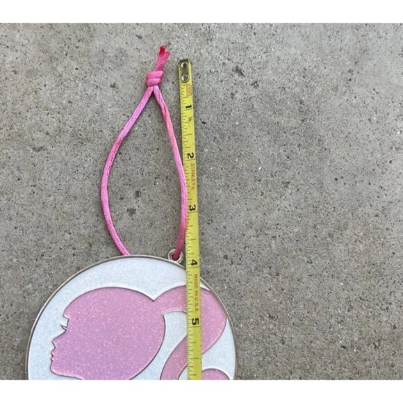 Vintage Barbie World of Barbie Pink/White Glitter Round Ornament Mattel 2022 - Picture 3 of 7